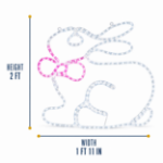 24-inch LED rope light Easter bunny size graphic