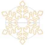 5 foot warm white LED rope light snowflake on a white background