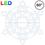 5' Fancy LED Snowflake Pure White
