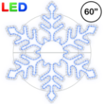 5 foot blue and pure white LED rope light snowflake