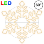 5 foot warm white LED rope light snowflake