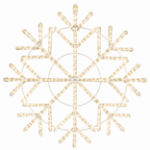 48 inch warm white LED rope light snowflake on a white background