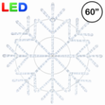 60 inch pure white LED rope light snowflake