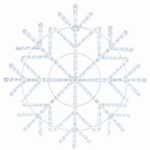 60 inch pure white LED rope light snowflake on a white background