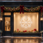 60 inch pure white LED snowflake displayed in a commercial storefront window