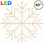 60 inch warm white LED rope light snowflake