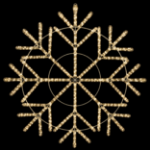 60 inch warm white LED snowflake lit against a night sky