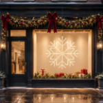 60 inch warm white LED snowflake displayed in a commercial storefront window