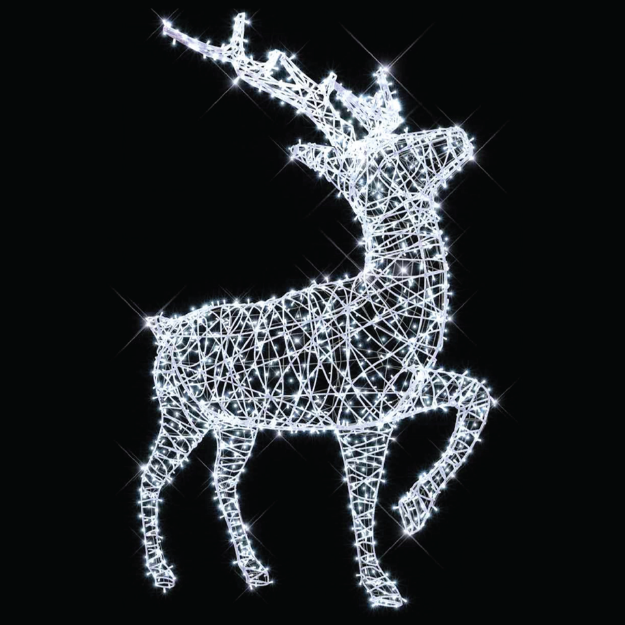 15ft Tall Giant Illuminated White Deer