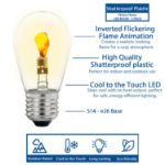 5 Pack LED Flicker Flame S14 LED Plastic Medium Base e26 Bulbs