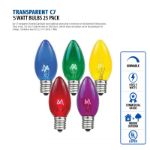 Assorted Transparent C7 5 Watt Bulbs