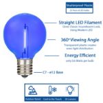 Blue - G40 - Plastic Filament LED Replacement Bulbs - 25 Pack