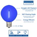 Blue LED G50 Plastic Filament LED Globe Bulbs - 25pk