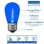 Blue S14 LED Plastic Filament Medium Base e26 Bulbs  - 5pk