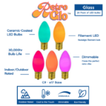C9 RetroGlo Vintage Pink Ceramic LED Replacement Bulbs - 25 Pack