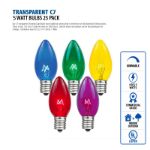 Clear Transparent C7 5 Watt Bulbs