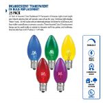 Clear Transparent C9 7 Watt Replacement Bulbs 25 Pack