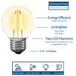 Dual Filament Warm White LED Medium Base G50 Plastic Globe Bulbs - 25pk