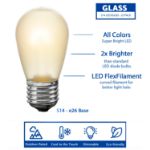 Frosted Warm White S14 U-Shaped LED Glass Flex Filament Replacement Bulbs 25 Pack