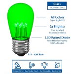 Green S14 LED Medium Base e26 Bulbs w/ 9 LEDs - 25pk