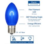Multi C9 U-Shaped LED Plastic Flex Filament Replacement Bulbs 25 Pack 