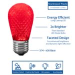 Multi Color Diamond Faceted S14 LED Medium Base - 25pk