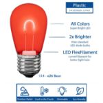 Multi Colored S14 U-Shaped LED Plastic Flex Filament Replacement Bulbs 25 Pack