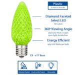 NL Select Lime Green C9 LED Replacement Bulbs 25 Pack