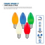 Orange Ceramic Opaque C7 5 Watt Replacement Bulbs 25 Pack
