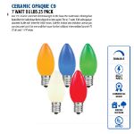 Orange Ceramic Opaque C9 7 Watt Bulbs 25 Pack