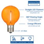 Orange - G40 - Plastic Filament LED Replacement Bulbs - 25 Pack