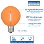 Orange LED G50 Plastic Filament LED Globe Bulbs - 25pk