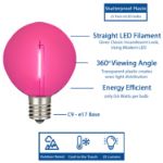 Pink LED G50 Plastic Filament LED Globe Bulbs - 25pk