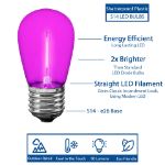Pink S14 LED Plastic Filament Medium Base e26 Bulbs  - 5pk