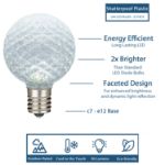 Pure White Diamond Faceted LED G40 Globe Bulbs - 25pk