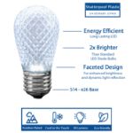 Pure White Diamond Faceted S14 LED Medium Base - 25pk