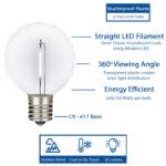 Pure White LED G50 Plastic Filament LED Globe Bulbs - 25pk
