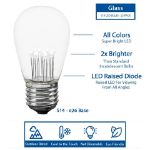 Pure White S14 LED Medium Base e26 Bulbs w/ 9 LEDs - 25pk