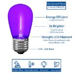 Purple S14 LED Plastic Filament Medium Base e26 Bulbs  - 5pk