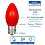 Red C9 U-Shaped LED Plastic Flex Filament Replacement Bulbs 25 Pack 