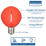 Red LED G50 Plastic Filament LED Globe Bulbs - 25pk