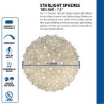 Red White and Blue Patriotic 100 Light Starlight Sphere 7.5"