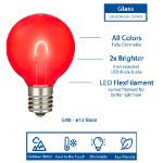 Red/White/Blue G40 U-Shaped LED Glass Flex Filament Replacement Bulbs 25 Pack