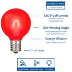 Red/White/Blue G40 U-Shaped LED Plastic Flex Filament Replacement Bulbs 25 Pack