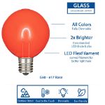 Red/White/Blue G50 U-Shaped LED Glass Flex Filament Replacement Bulbs 25 Pack