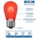 Red/White/Blue S14 U-Shaped LED Glass Flex Filament Replacement Bulbs 25 Pack