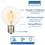 Ultra Warm White LED G50 Plastic Filament LED Globe Bulbs - 25pk