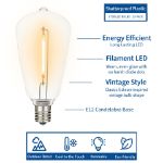 Ultra Warm White - ST38 - E12 Plastic Filament LED Replacement Bulbs - 25 Pack