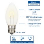 Warm White C9 U-Shaped LED Plastic Flex Filament Replacement Bulbs 25 Pack 