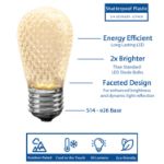 Warm White Diamond Faceted S14 LED Medium Base - 25pk